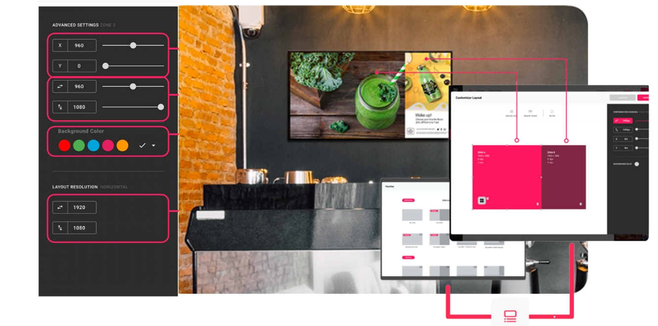 Mejora la exhibición digital con el configurador de layout