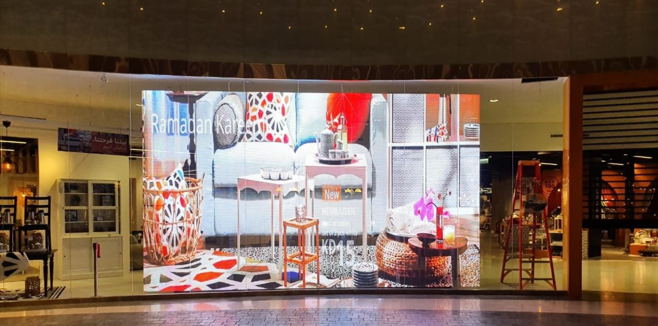 Led transparente, 6x3,5 metros, Mall 360, Kuwait